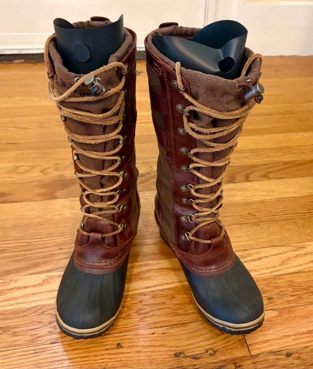 Sorel Conquest Carly II Waterproof Tall Winter Snow Boots Women's Size 7 Brown